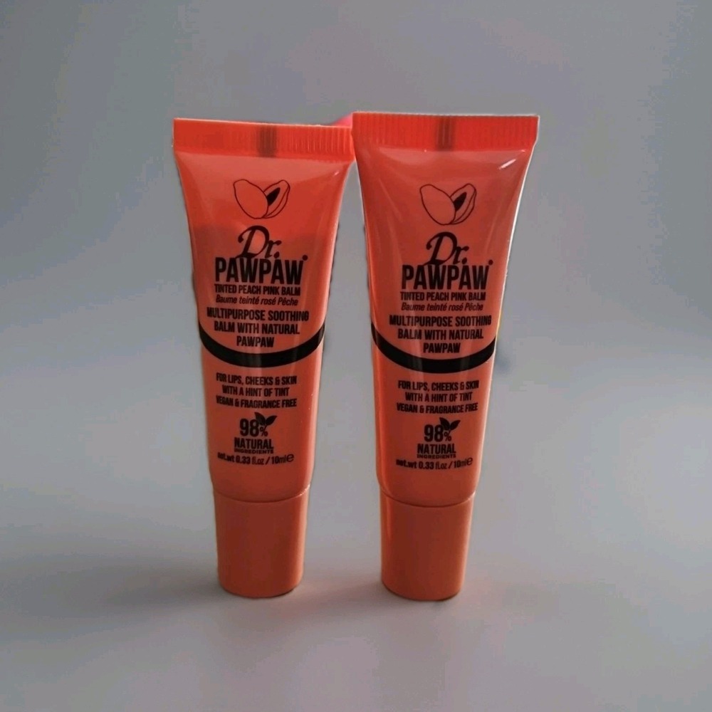 2X Dr PawPaw Moisturiser Balm Multi-Purpose Sooth Tinted Travel 10ml 0.33floz